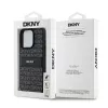 DKNY Leder Mono Stripe & Metall-Logo Hülle für iPhone 15 Pro - Schwarz