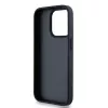 DKNY Leder Mono Stripe & Metall-Logo Hülle für iPhone 15 Pro - Schwarz