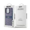 DKNY Leder Mono Stripe & Metall-Logo Hülle für iPhone 15 Pro - Blau