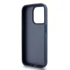 DKNY Leder Mono Stripe & Metall-Logo Hülle für iPhone 15 Pro - Blau