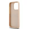 DKNY Leder Mono Stripe & Metall-Logo Hülle für iPhone 15 Pro - Pink