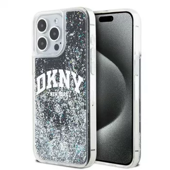 DKNY Liquid Glitter Big Logo iPhone 14 Pro Max Hülle - Schwarz