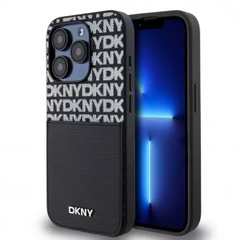 DKNY PU-Leder Card Pocket Hülle für iPhone 14 Pro Schwarz