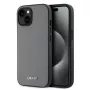 DKNY PU-Leder Silber Metall-Logo MagSafe Hülle für iPhone 13 - Grau