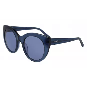 DKNY Damen Butterfly-Sonnenbrille DK517S-400 Blau Acetat Grau Verlaufsglas 52mm