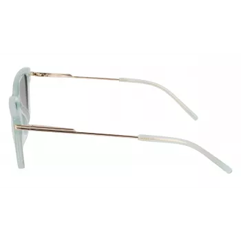 DKNY Damen-Sonnenbrille DK713S - Braun Havana rechteckiger Rahmen mit braunen Gradientengläsern - 56 mm Glasbreite