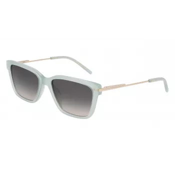 DKNY Damen-Sonnenbrille DK713S - Braun Havana rechteckiger Rahmen mit braunen Gradientengläsern - 56 mm Glasbreite