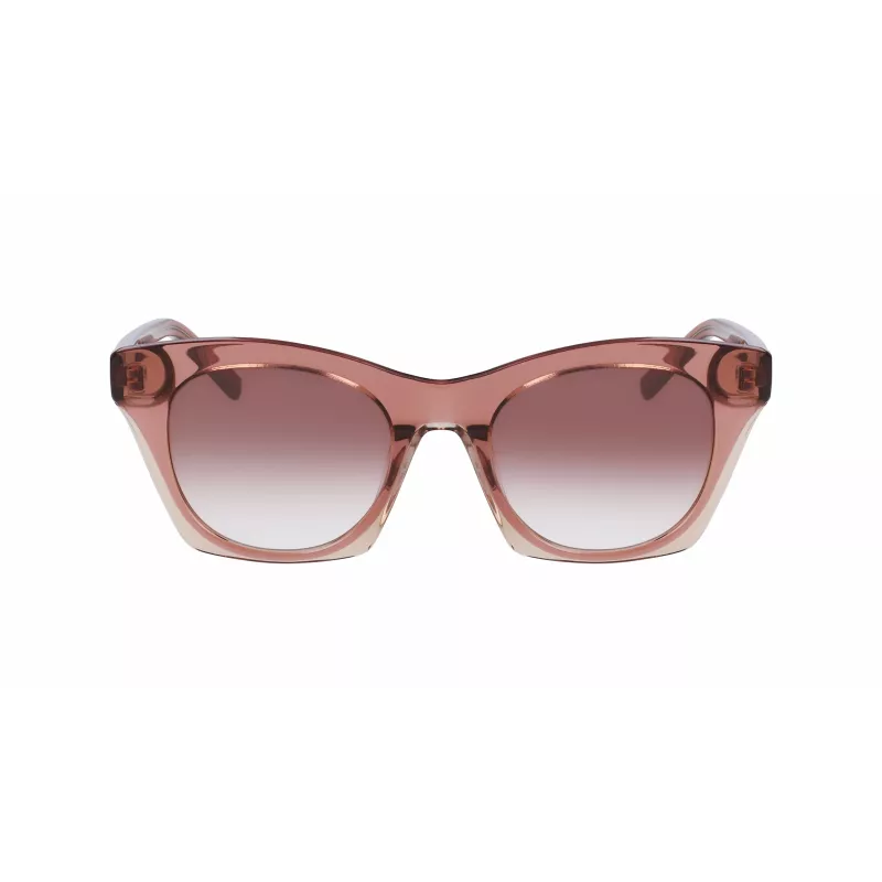 DKNY Damen Sonnenbrille DK541S-265 Braun Havana Quadratisches Acetatgestell mit Braunen Gradienten-Polycarbonatgläsern 51/21/140 mm