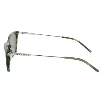 DKNY Damen-Sonnenbrille DK709S305 - Schwarzer Acetat-Rahmen, graue Polycarbonat-Gläser, 55 mm Glasbreite