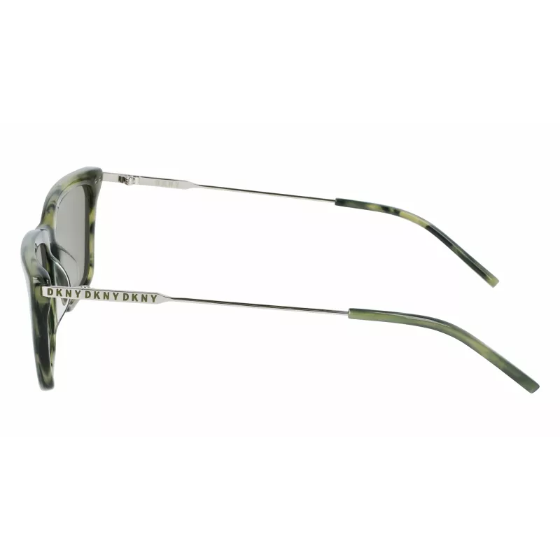 DKNY Damen-Sonnenbrille DK709S305 - Schwarzer Acetat-Rahmen, graue Polycarbonat-Gläser, 55 mm Glasbreite