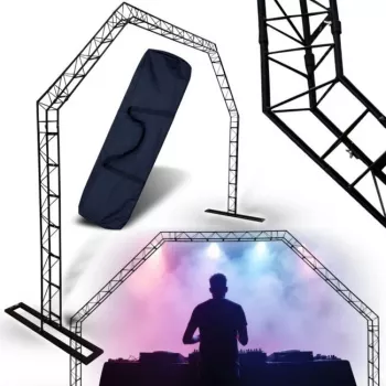 DNA PROFESSIONAL DNA DJ GATE Tragbares Licht-Traversensystem, Stahl, Schwarz, 60 kg Tragfähigkeit, 1500-3000 mm Höhe
