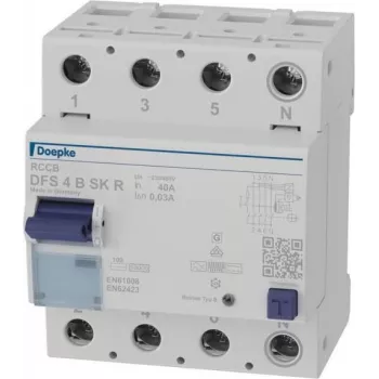 DOEPKE DFS4 040-4/0,03-B SK Typ B FI-Schutzschalter 4-polig 40A 30mA 230/400V AC 9134988