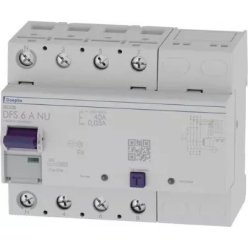 Doepke DFS6 040-4/0.03-A NU Fehlerstromschutzschalter (FI-Schalter) 4-polig 40A 30mA Typ A 09134801