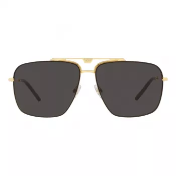 Dolce & Gabbana DG2264-02-87 Sonnenbrille Herren Gold Gestell Graue Gläser Pilot 61mm