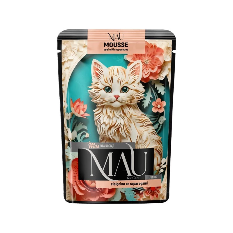DOLINA NOTECI MAU Mousse Junior Veal with Asparagus - Nassfutter für Katzen - 85g