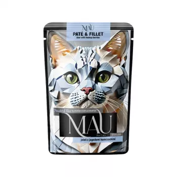DOLINA NOTECI MAU Pate und Filet Sterilisiert Hirsch mit Heckenkirsche - Nassfutter für Katzen - 85g