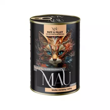 DOLINA NOTECI MAU Pastete und Filet für kastrierte Katzen mit Ente, Cranberries und Zitronenmelisse - Nassfutter für Katzen - 400g