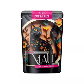 DOLINA NOTECI MAU Pate und Filet Sterilised Gans mit Kaninchen und Himbeeren - Nassfutter für Katzen - 85g