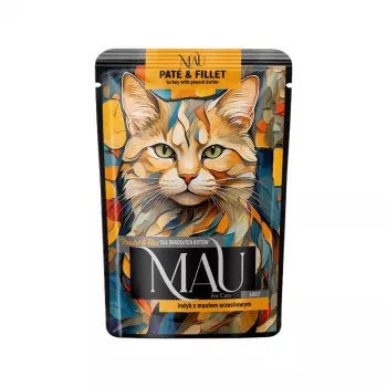 DOLINA NOTECI MAU Pate und Filet Truthahn mit Erdnussbutter - Nassfutter für Katzen - 85g