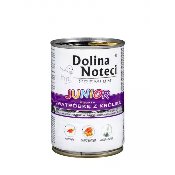 Dolina Noteci Premium Junior Kaninchenleber Nassfutter für mittelgroße und große Welpen - 400g
