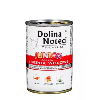 DOLINA NOTECI Premium Junior Rich in Beef Hearts - Nassfutter für Hunde - 400 g