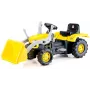 DOLU Pedaltraktor mit Frontlader und Anhänger, Gelb (8051)