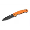 Dönges Professional Rettungsmesser mit Gurt- und Glasschneider, teilweise gezahnte Drop-Point-Klinge, Aluminiumgriff, Schwarz, 205 mm geöffnet