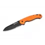 Dönges Professional Rettungsmesser mit Gurt- und Glasschneider, teilweise gezahnte Drop-Point-Klinge, Aluminiumgriff, Schwarz, 205 mm geöffnet