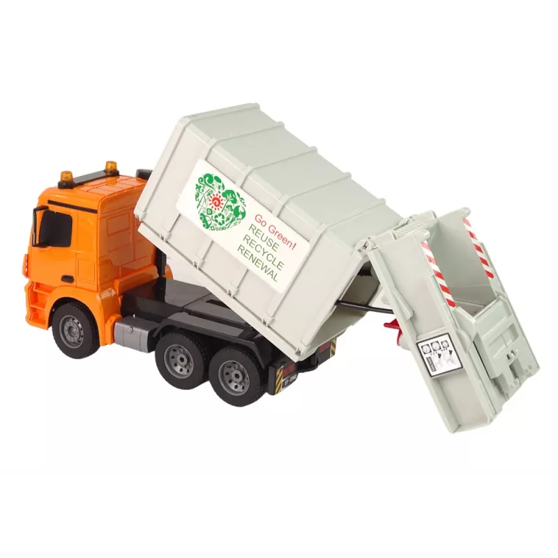 Double E Ferngesteuerter Müllwagen Mercedes-Benz Antos Orange Behälter 12898