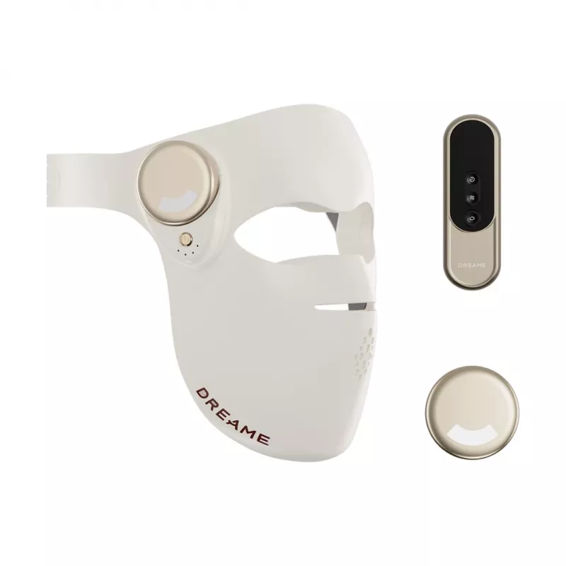 DREAME Chrona Photon 3D LED-Gesichtsmaske - 7-Farben-Photonentherapie, 180 LEDs, App-Steuerung, Beige