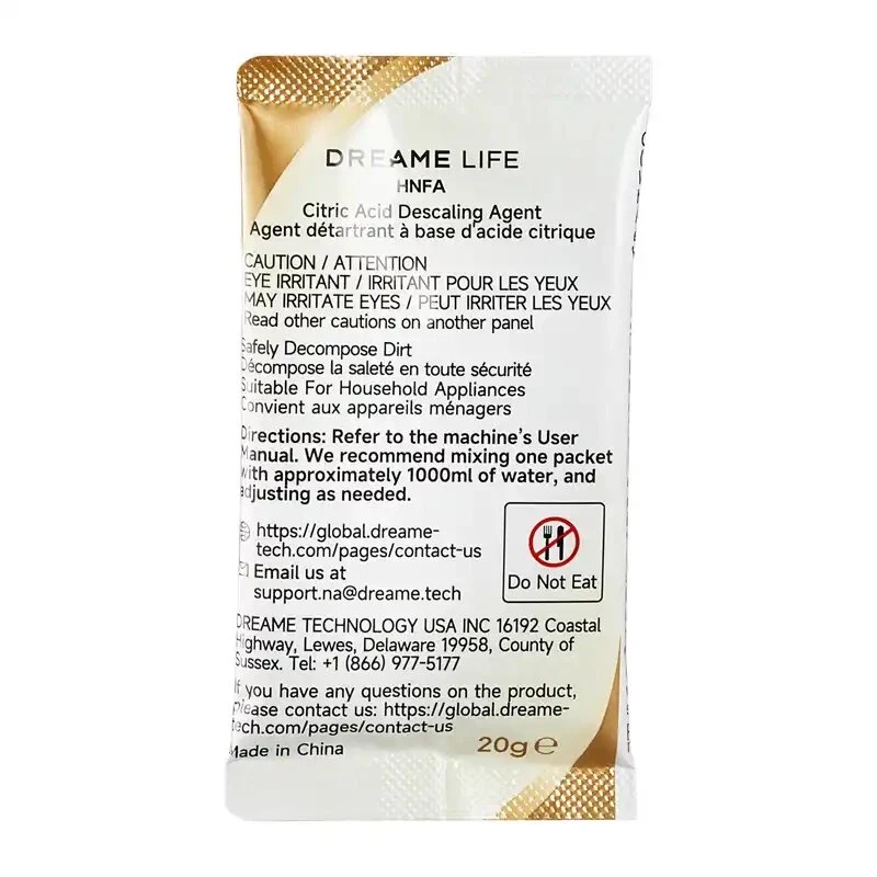 Dreame HNFA Entkalkungslösung für N20 Dampfreiniger – 12 x 20g Beutel (Zitronensäure)