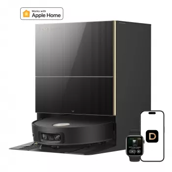 Dreame X60 Pro Ultra Complete Saugroboter mit Basisstation, 12000 Pa Saugkraft, 6400 mAh Akku, Schwarz
