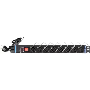 DSIT DS-8PDU-C13 Power Distribution Unit – 1U Rackmount PDU, 8x IEC C13 Ausgänge, 10A 250V, 2m Kabel, Schwarz
