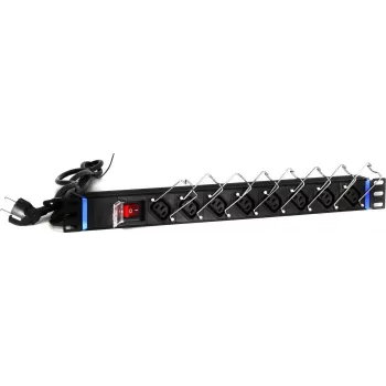 DSIT DS-8PDU-C13 Power Distribution Unit – 1U Rackmount PDU, 8x IEC C13 Ausgänge, 10A 250V, 2m Kabel, Schwarz