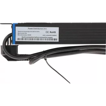 DSIT DS-8PDU-C14 1U Rack PDU 8x C13 Ausgänge C14 Stecker 10A 2300W 2m Schwarz