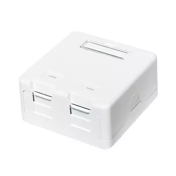 DS-IT Keystone Aufputzdose 2-Port Leergehäuse Weiß (DS-KC-MB2)