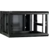 DSIT DS6606-DOUBLE 6U Wandmontage-Serverschrank mit umkehrbarer Glastür, 600x600x368 mm, Schwarz