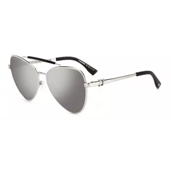 DSQUARED2 Damen Sonnenbrille D2-0093-S-10 Schwarzer Acetat Quadratrahmen Graue Gläser 60/17/140 mm