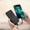 Dudao K11 10000mAh Powerbank mit integrierten Kabeln Schwarz