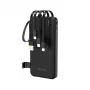 Dudao K11 10000mAh Powerbank mit integrierten Kabeln Schwarz