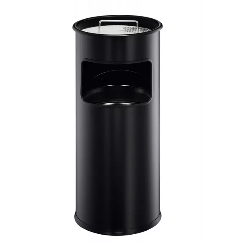DURABLE 3330-01 Runder Metall-Abfalleimer, 17 L, Silber