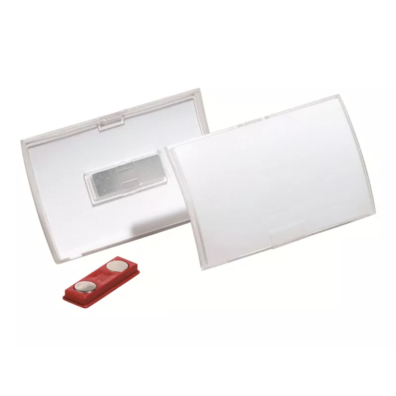DURABLE CLICK FOLD Magnetischer Namensschildhalter 90x54 mm, Transparent, 10er-Pack (821519)