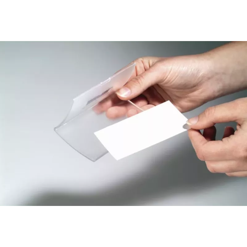 DURABLE CLICK FOLD Namensschild mit Clip, 90x54 mm Einlage, Transparent, 25er-Pack 821619