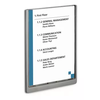 DURABLE CLICK SIGN A4 Hochformat Türschild Silber 486737