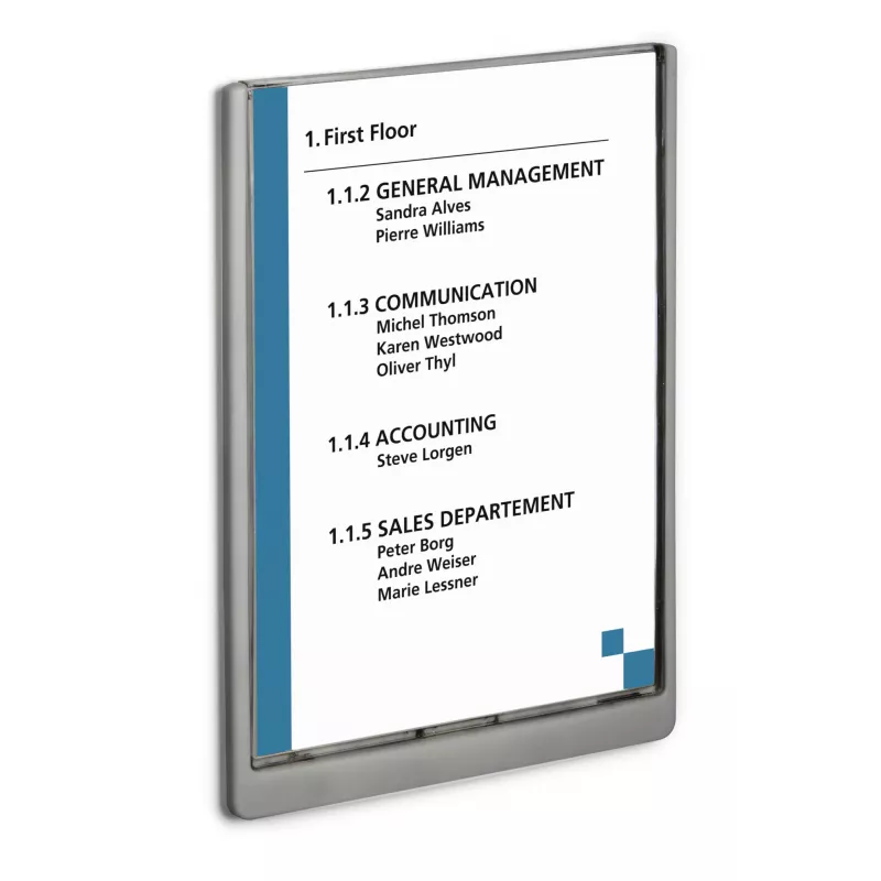 DURABLE CLICK SIGN A4 Hochformat Türschild Silber 486737