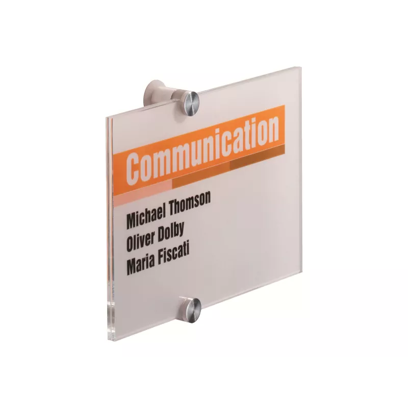 DURABLE CRYSTAL SIGN A5 Querformat Türschild-Set, transparentes Acryl, Schraubmontage, 1 Set 482319