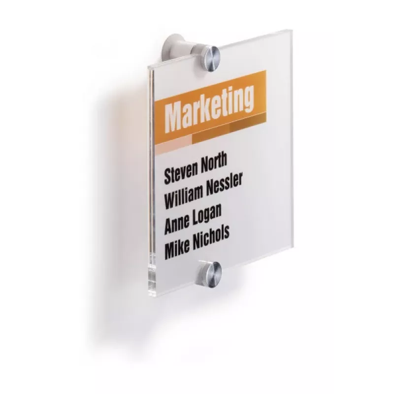 DURABLE CRYSTAL SIGN Türschild 148x148 mm, klares Acryl, Schraubmontage, 1er-Set 482219