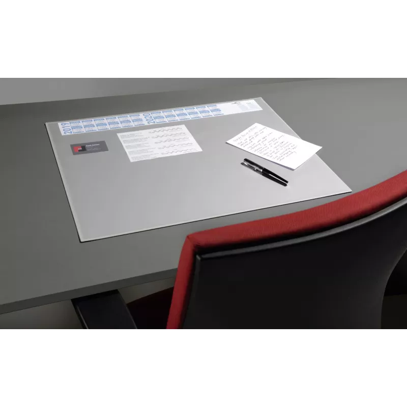 DURABLE Schreibtischunterlage mit integriertem Kalender, transparente Vollabdeckung, 65x52 cm, Dunkelblau