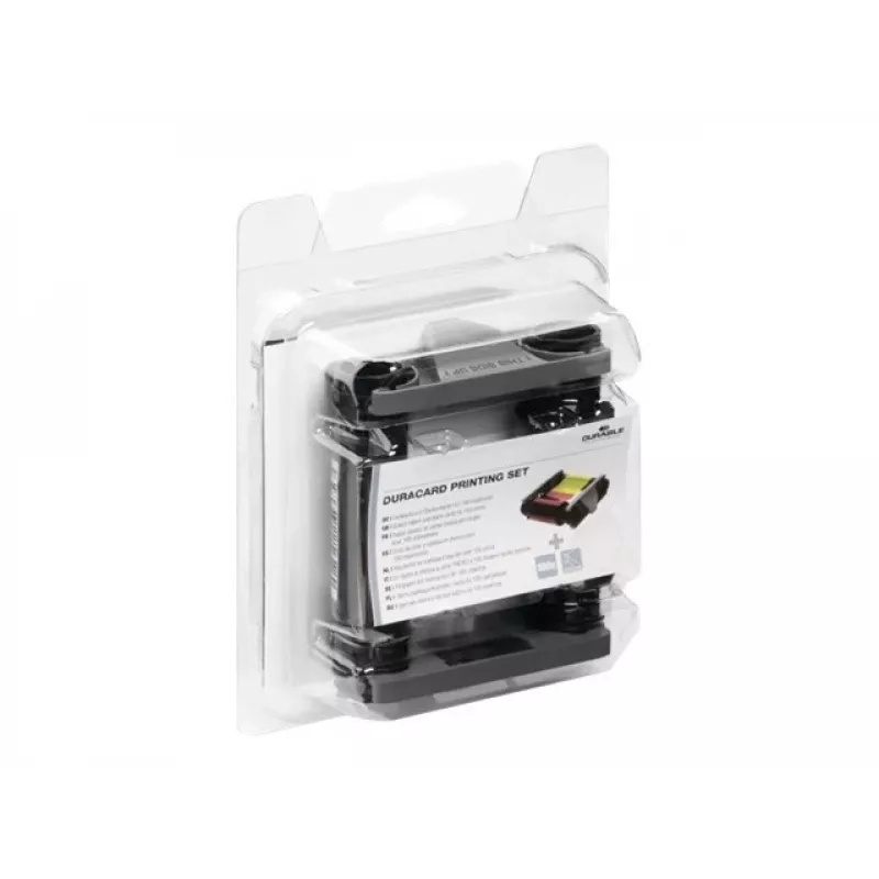 DURABLE DURACARD ID 300 Drucker-Zubehörkit mit schwarzem Monochrom-Farbband und Reinigungskarte 891300