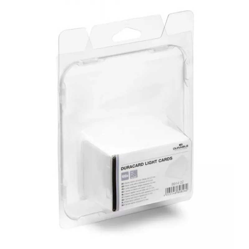DURABLE DURACARD® Plastikkarten 0,50 mm Weiß CR80 (100er-Pack) 891402